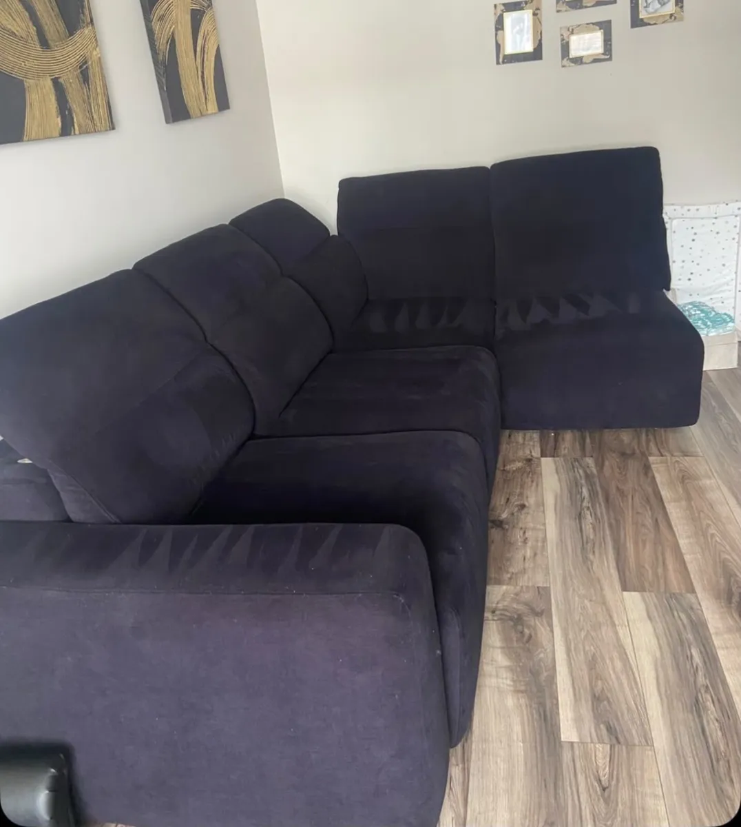 Black L shape couch (Pull out) - Image 2