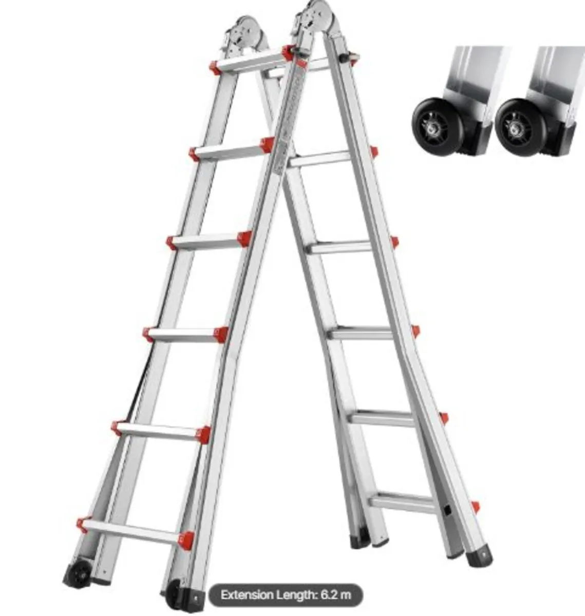 Telescoping Ladder A Frame,20.5 FT Compact Aluminu - Image 1