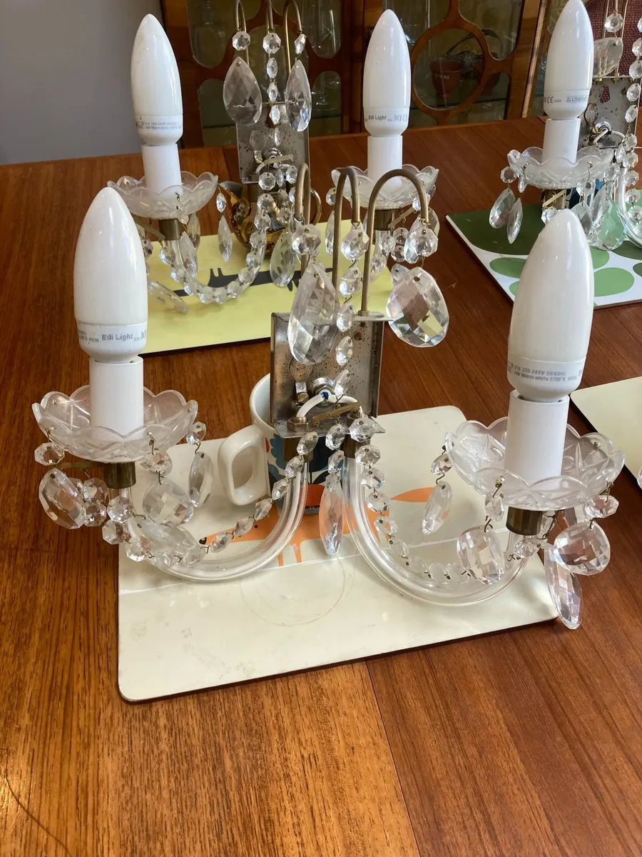 Vintage Glass Wall Lights x 4 - Image 3