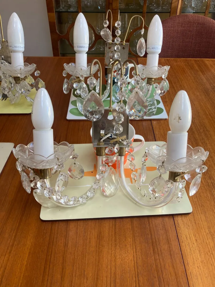 Vintage Glass Wall Lights x 4 - Image 4