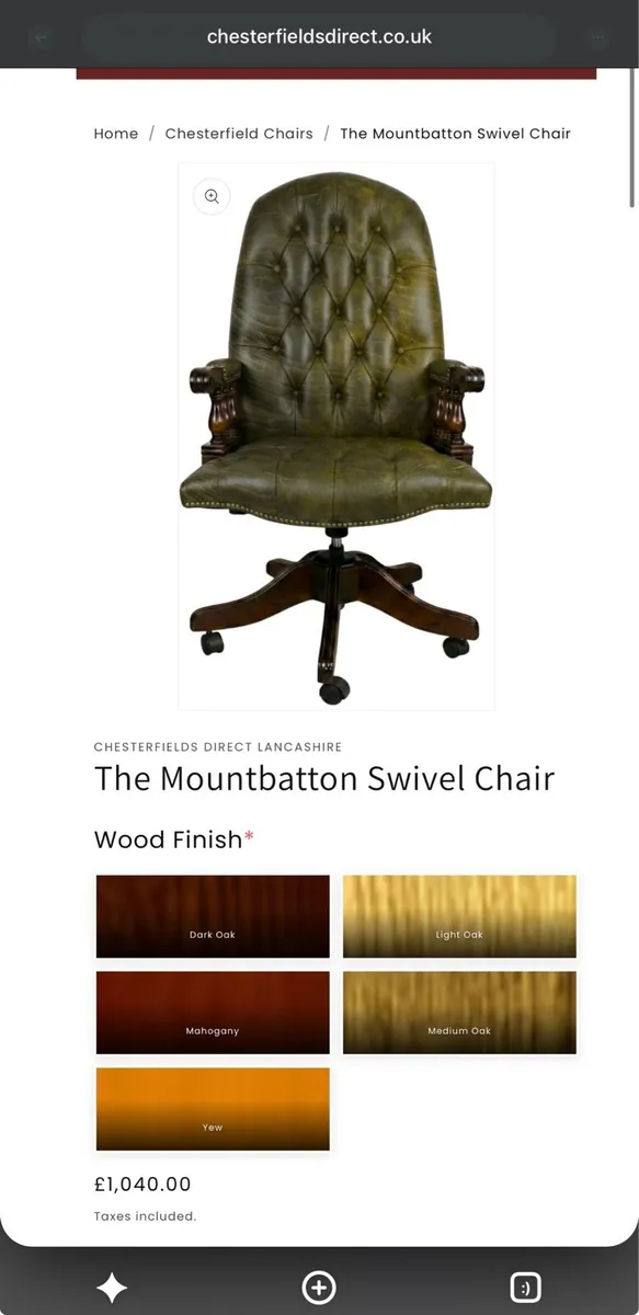 Chesterfield Mountbatton Captain Swivel Chair - Image 4