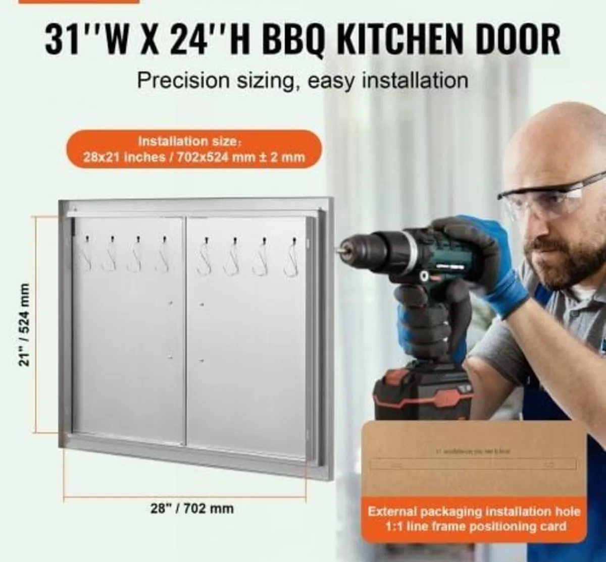 BBQ Access Door, 787x609 mm Double Outdoor Kitchen - Image 4