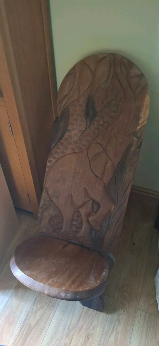 African chair hand carved
