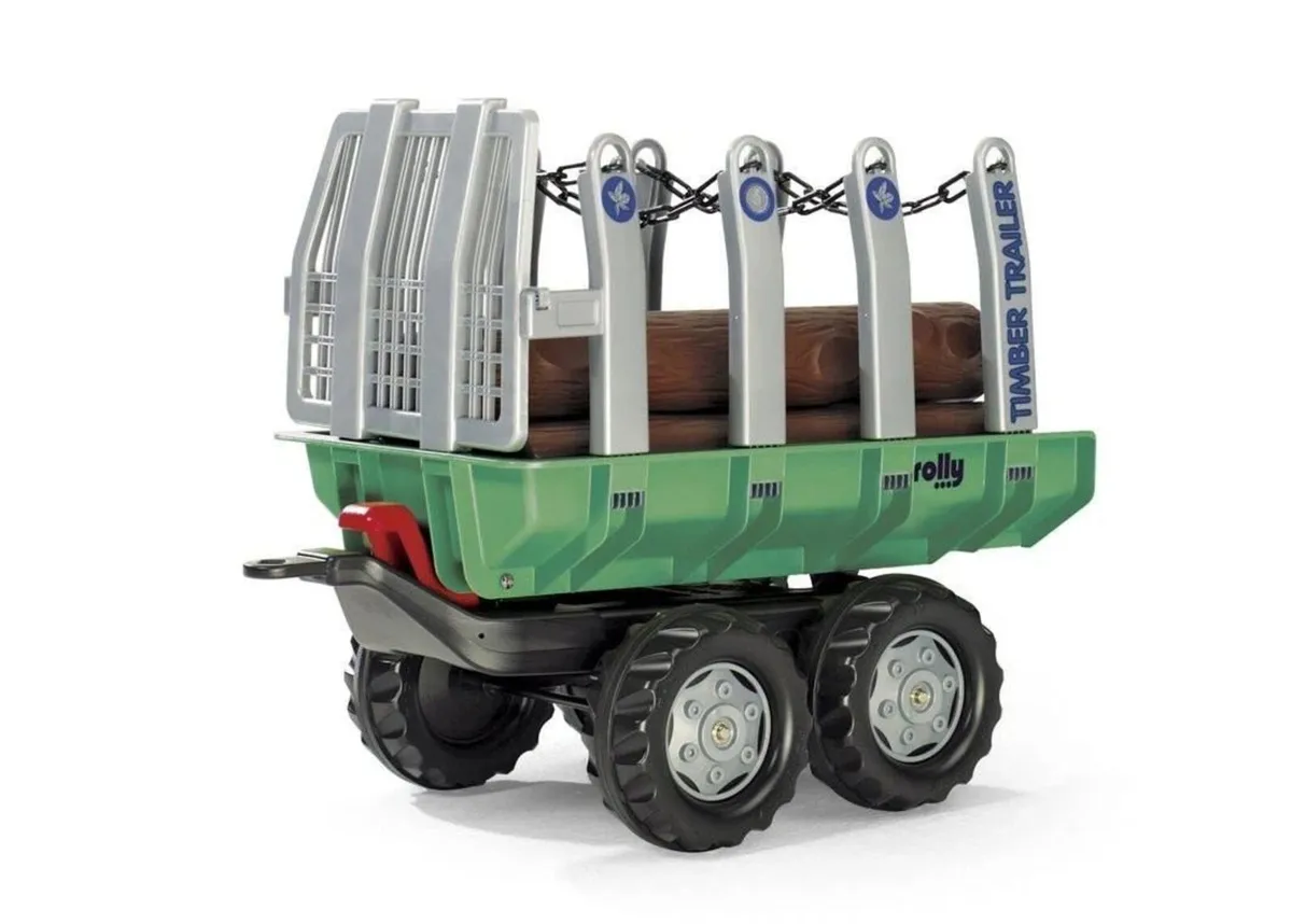 Rolly John Deere Twin Axle Trailer with Logs