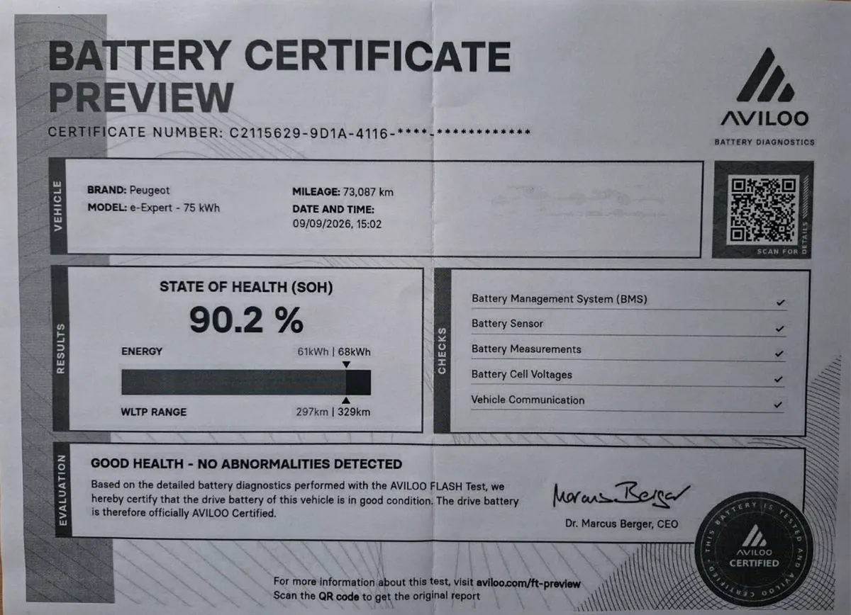 RARE 75 kw ePARTNER SOH 90.2% LONG Range 280km - Image 3
