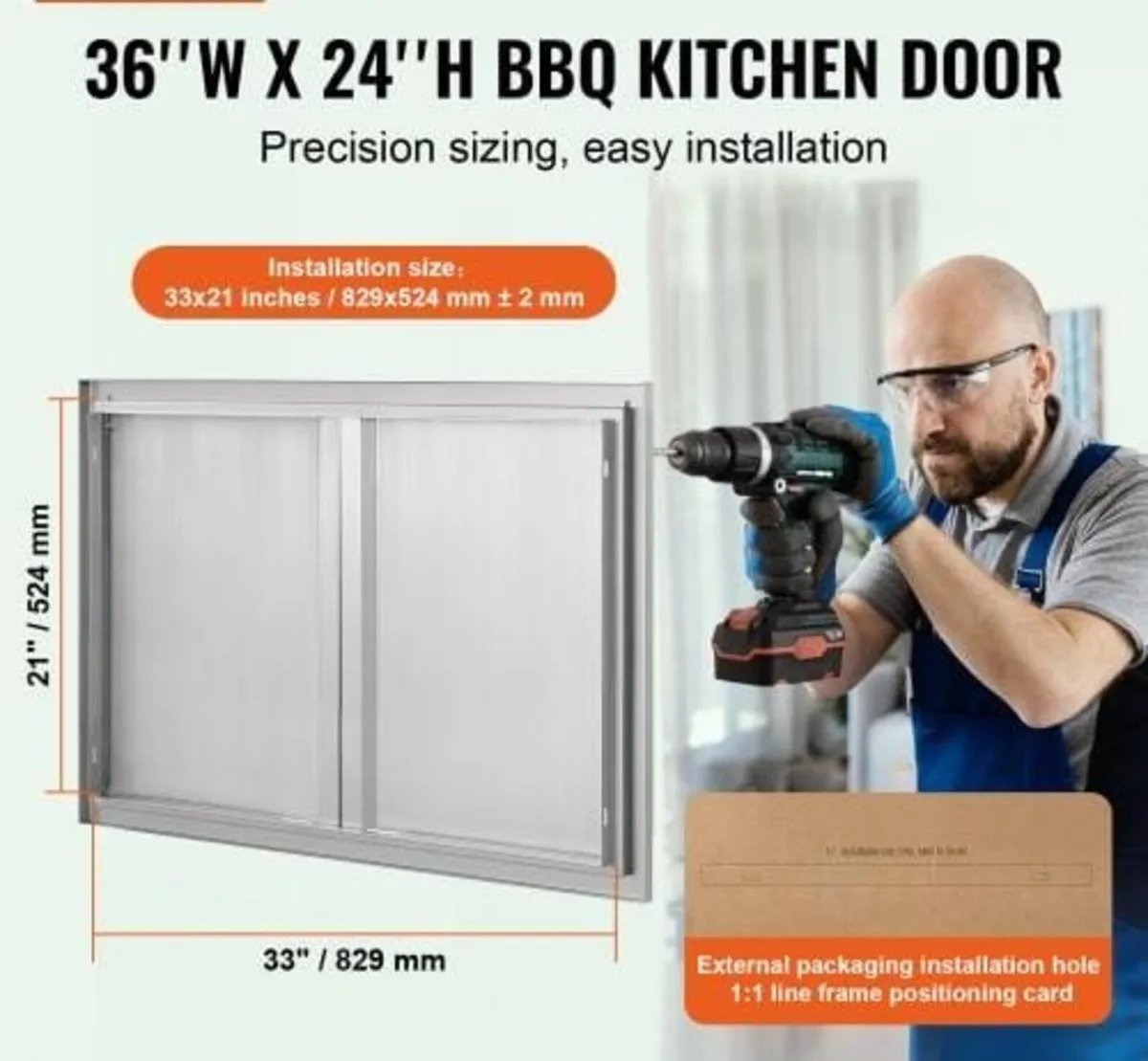 BBQ Access Door, 914x610 mm Double Outdoor Kitchen - Image 3
