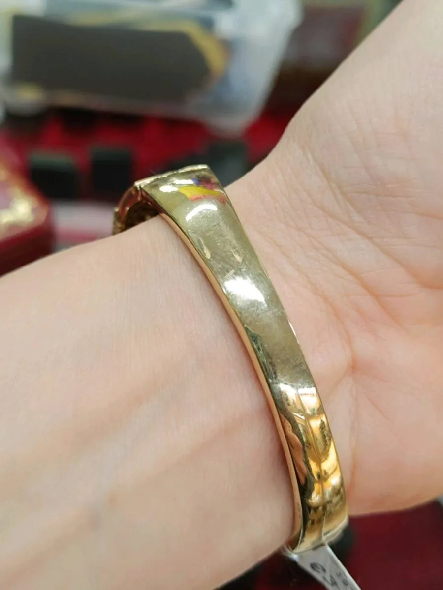 9k Yellow Gold Zirconia Vintage Pave Bracelet - Image 3