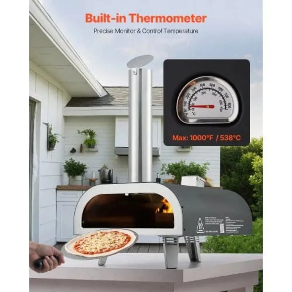 Outdoor Pizza Oven, 12 Inch Wood Fired Pizza Ovens - Image 2
