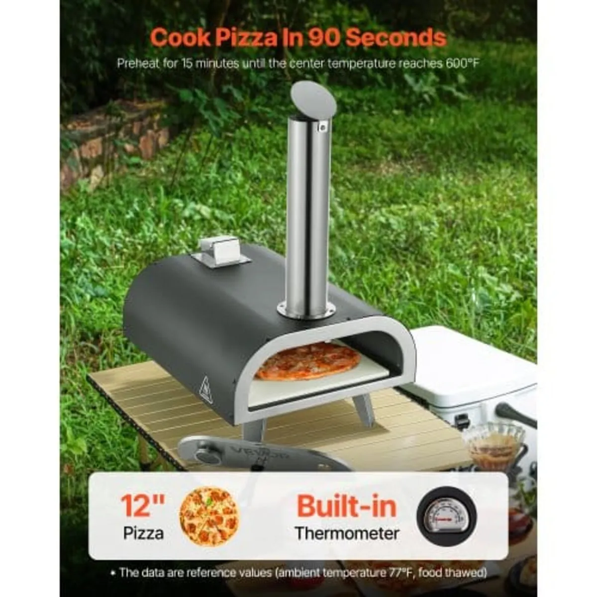 Outdoor Pizza Oven, 12 Inch Wood Fired Pizza Ovens - Image 3