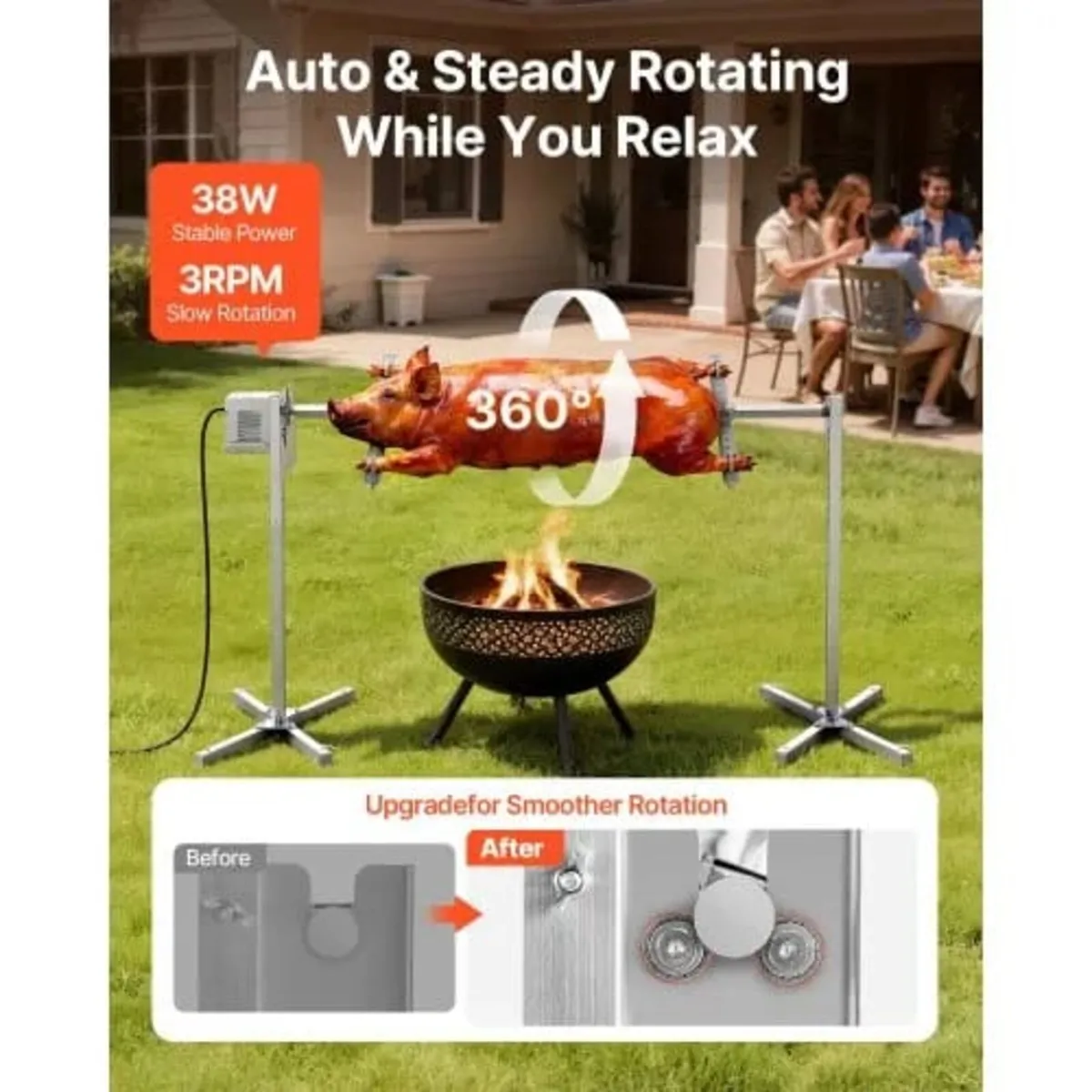 Rotisserie Grill, AC220-240V 8 Level Height Electr - Image 2