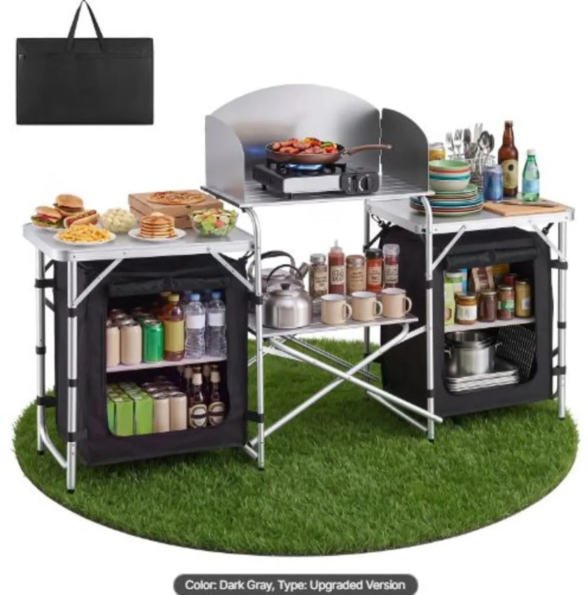 Folding Camping Table, Outdoor Portable Aluminum - Image 1