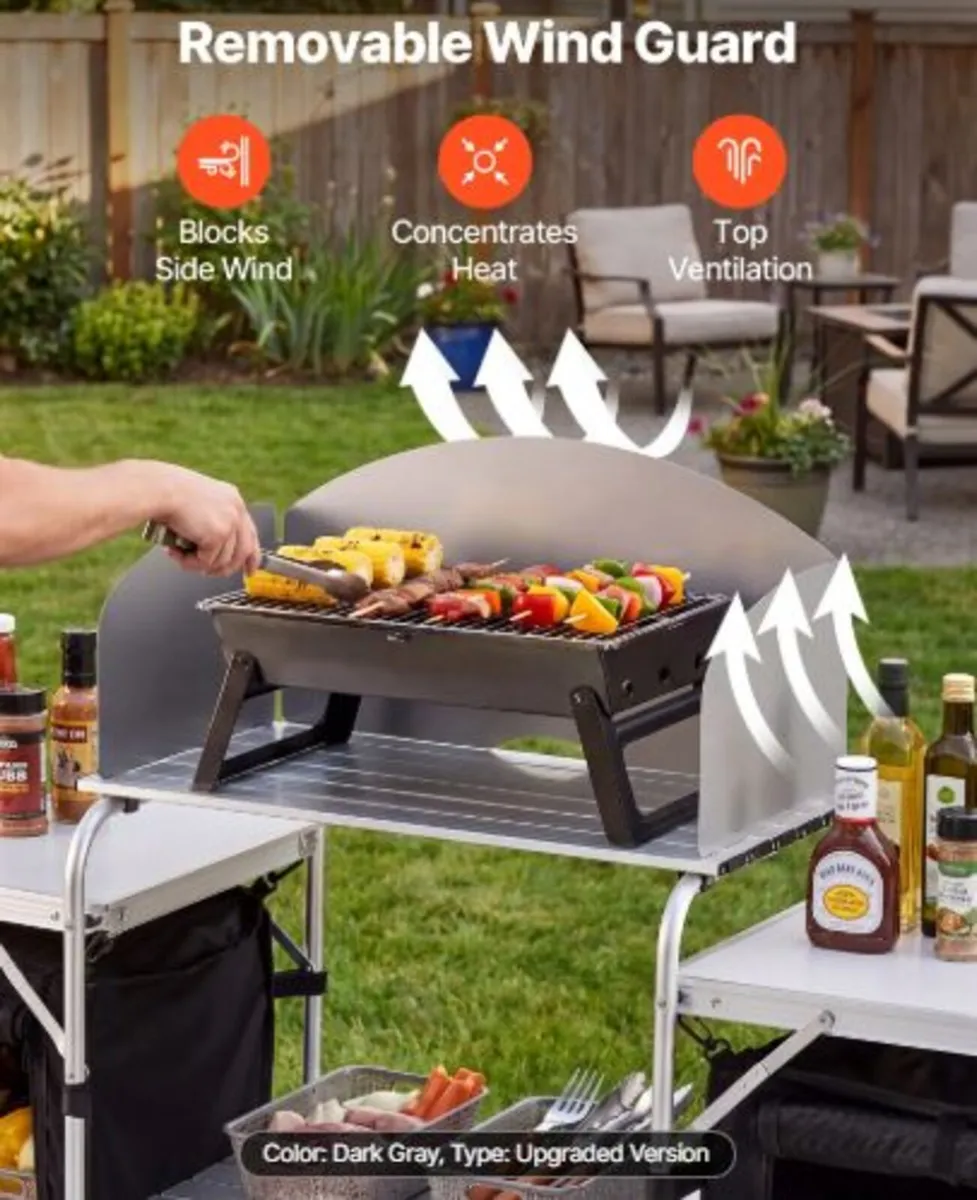 Folding Camping Table, Outdoor Portable Aluminum - Image 2