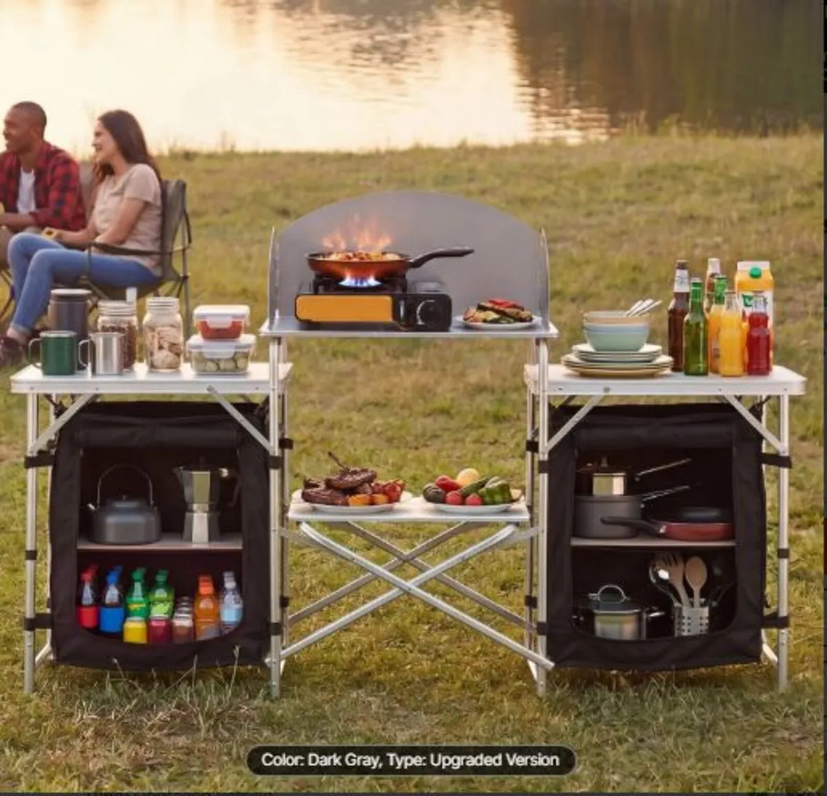 Folding Camping Table, Outdoor Portable Aluminum - Image 4