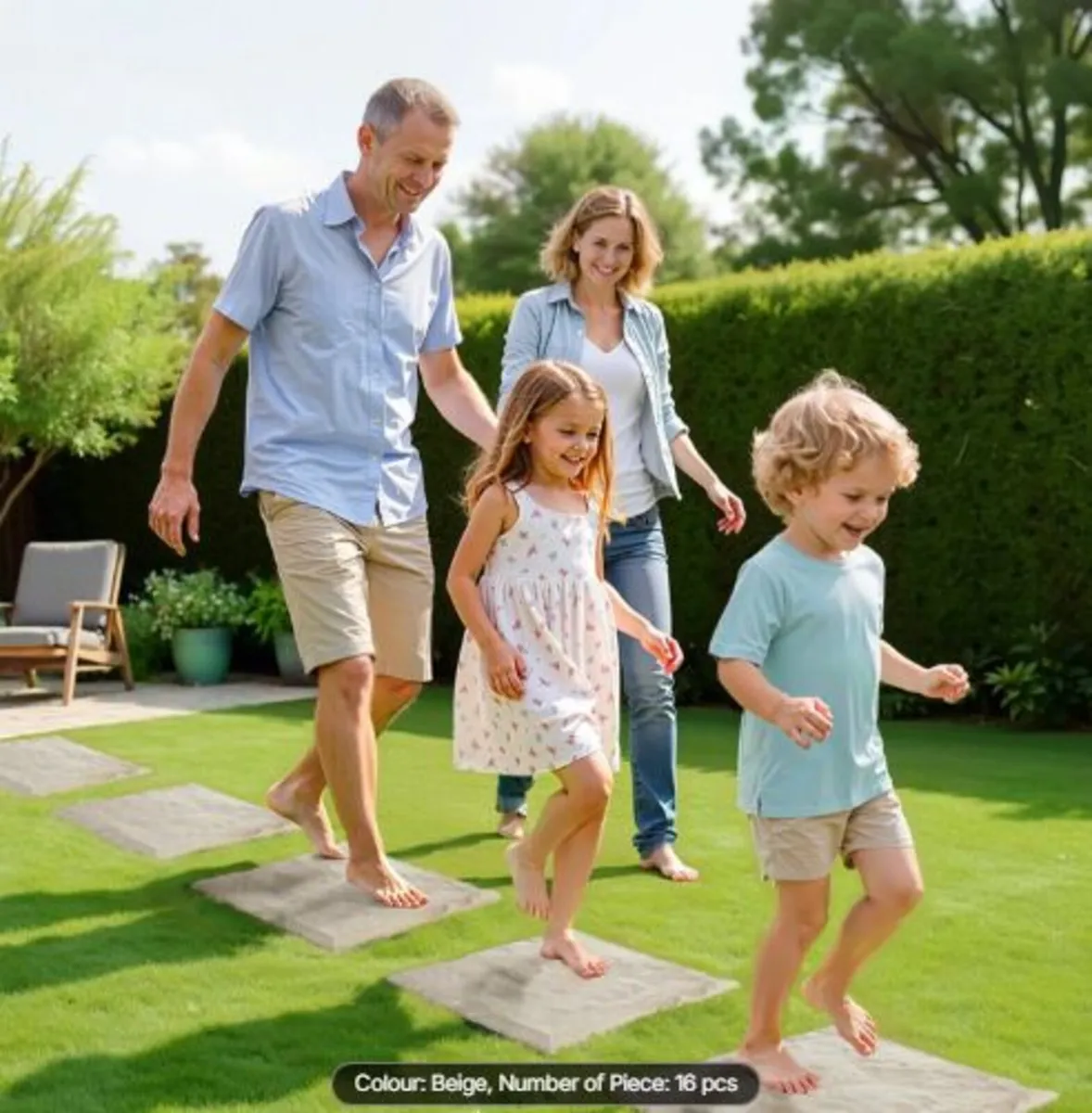 Garden Stepping Stones,16Pcs 39.5x39.5 cm,Decorat - Image 4