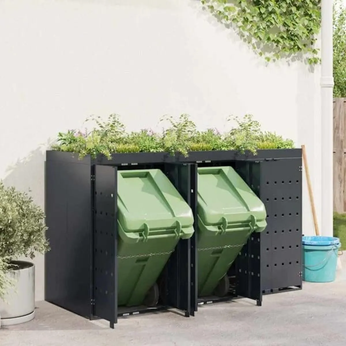 Wheelie Bin Storage for 3 Bins Anthracite 204 x 77 - Image 1