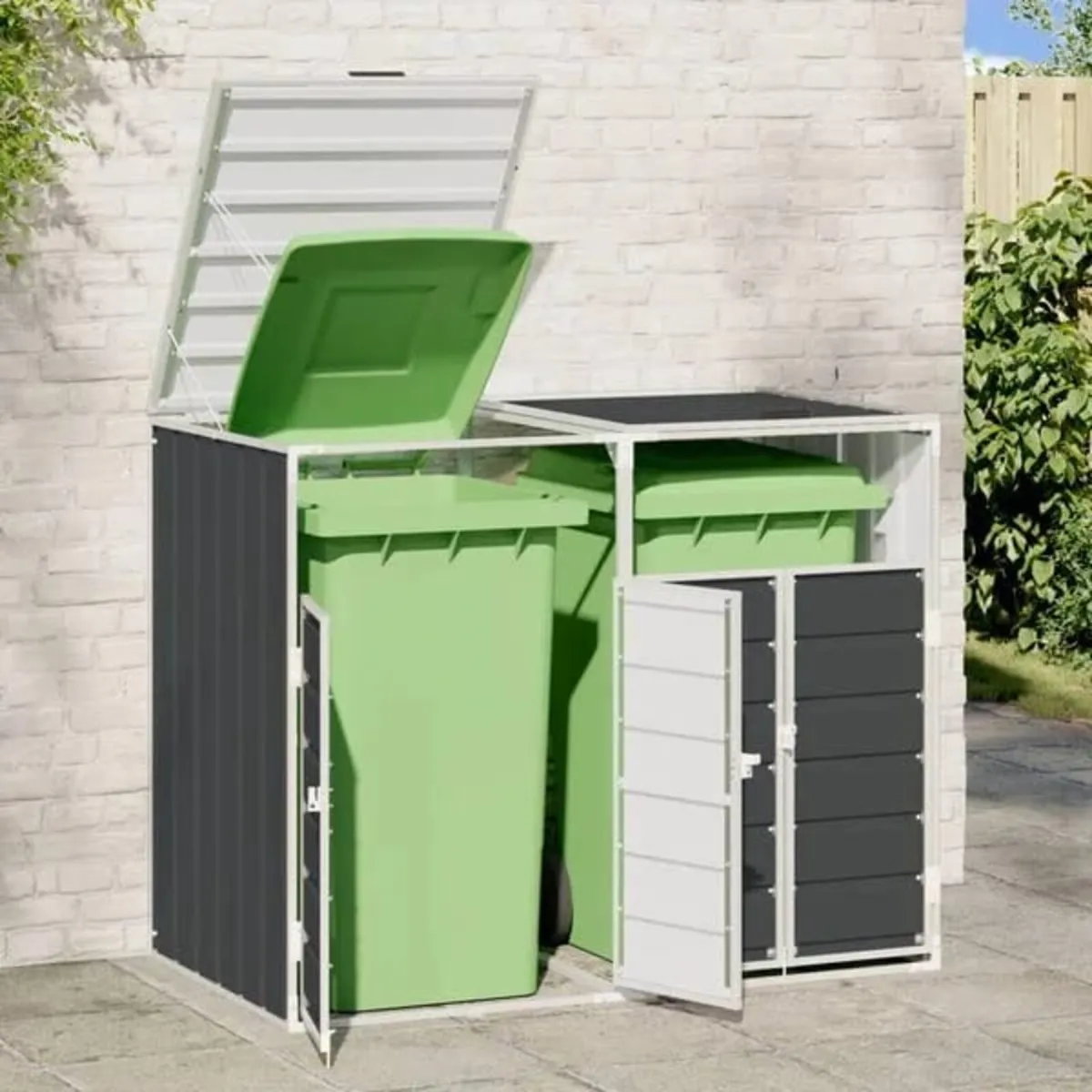 Wheelie Bin Storage for Double Bins Anthracite 144 - Image 2