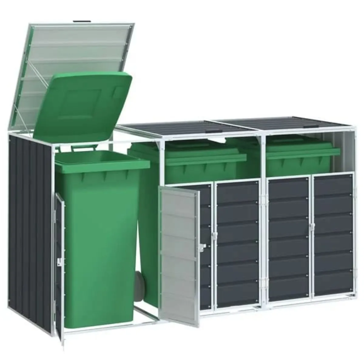 Wheelie Bin Storage for Triple Bins Anthracite 216 - Image 4