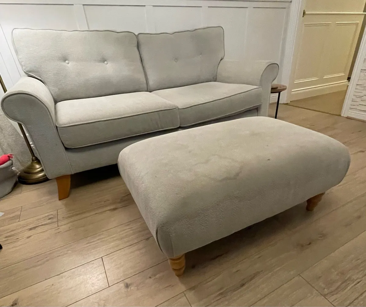 3 seater sofa and foot stool - Image 1