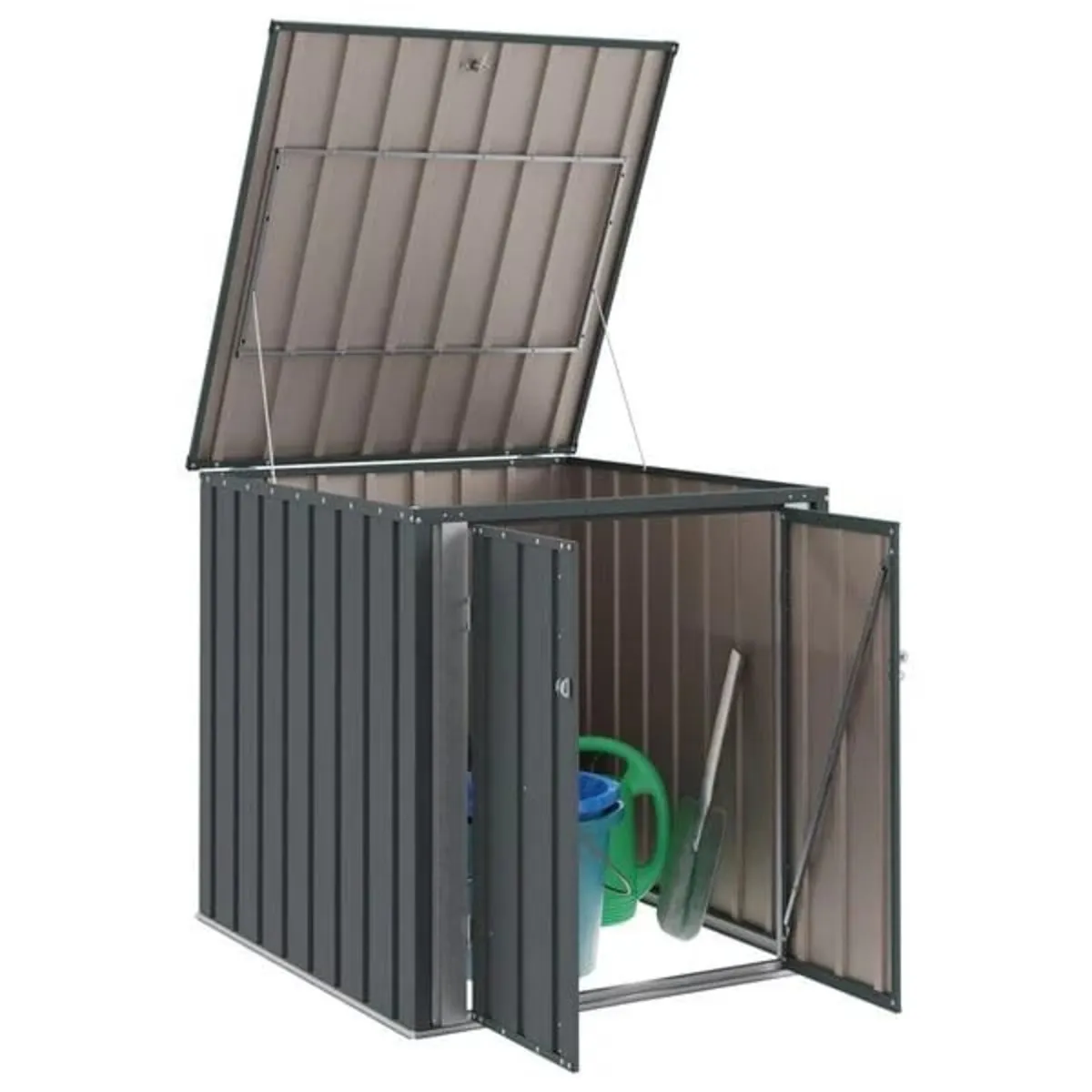 Garden Storage Box Black 101.5 x 107 x 100 cm Stee - Image 1
