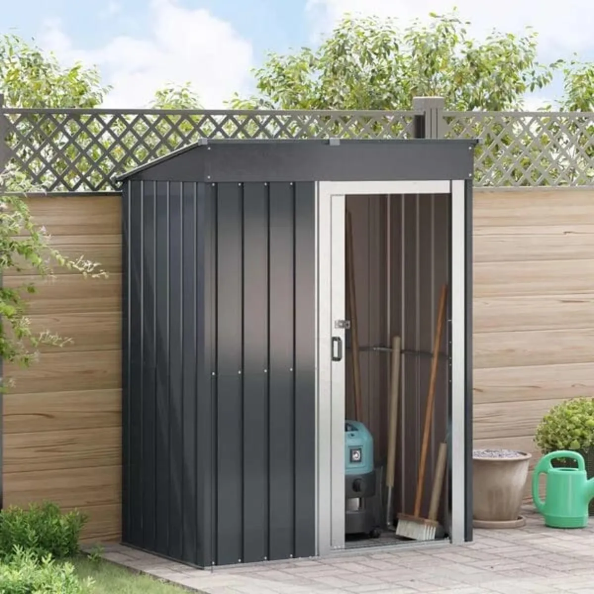 Garden Sheds Anthracite 137 x 81 x 180 cm Metal

D - Image 4