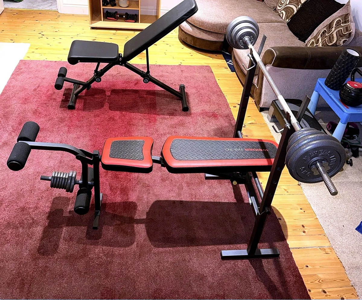 Weight Bench W/Leg Developer & Barbells 40kg - Image 2