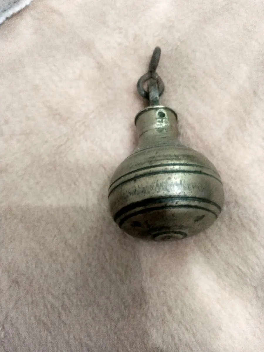 Antique Grecian beam scale brass pear weight