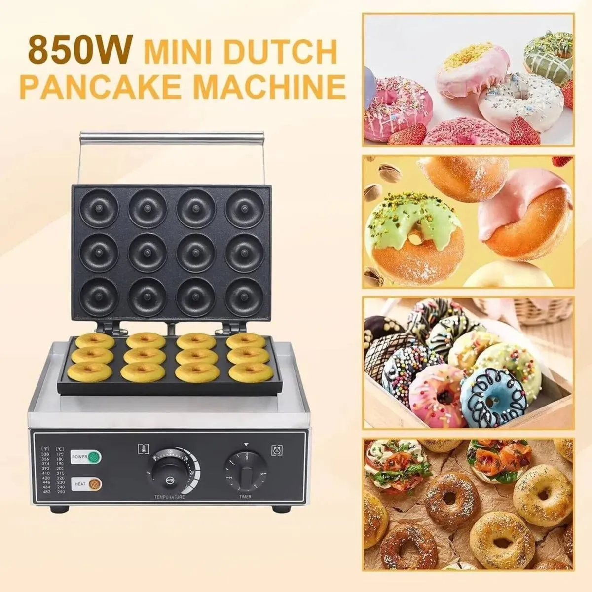 Donut Waffle 12 Hole Commercial Electric Maker - Image 4