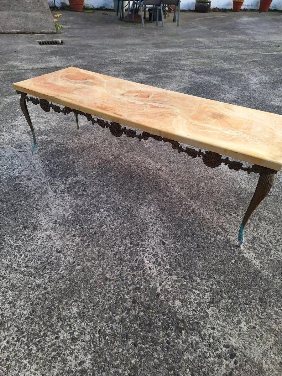 Vintage metal coffee table in need of restoration - Image 1