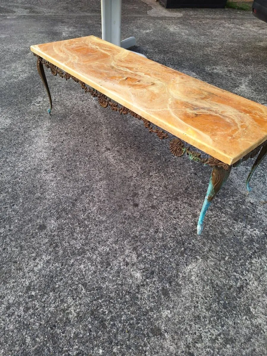 Vintage metal coffee table in need of restoration - Image 2