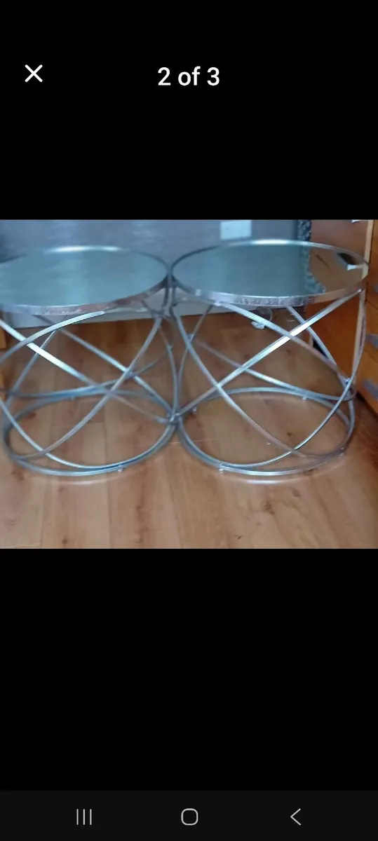 2 xlarge large round mirror tables
