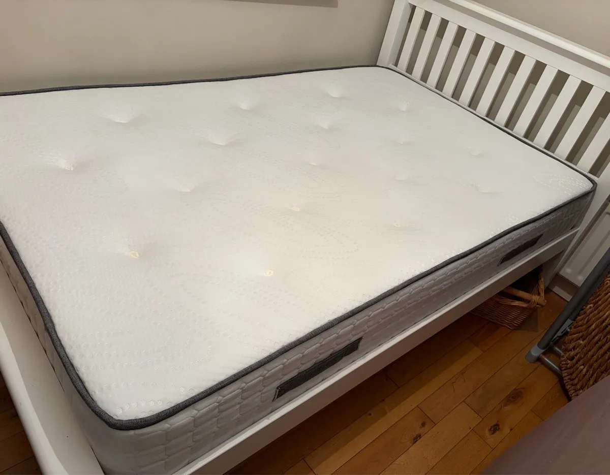 Bed – 4ft white with mattress - Excellent Cond. - Image 1