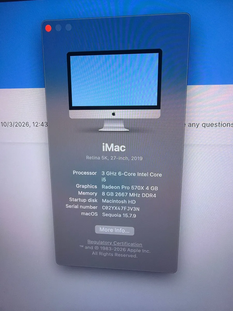 iMac retina 5K, 27 inch, 2019