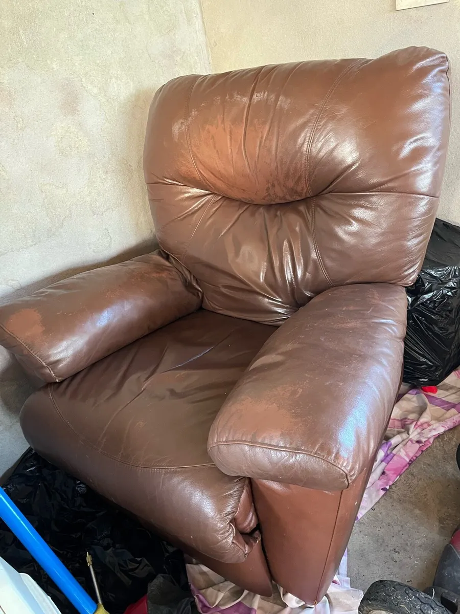 Used Leather Recliner Armchair - Image 1