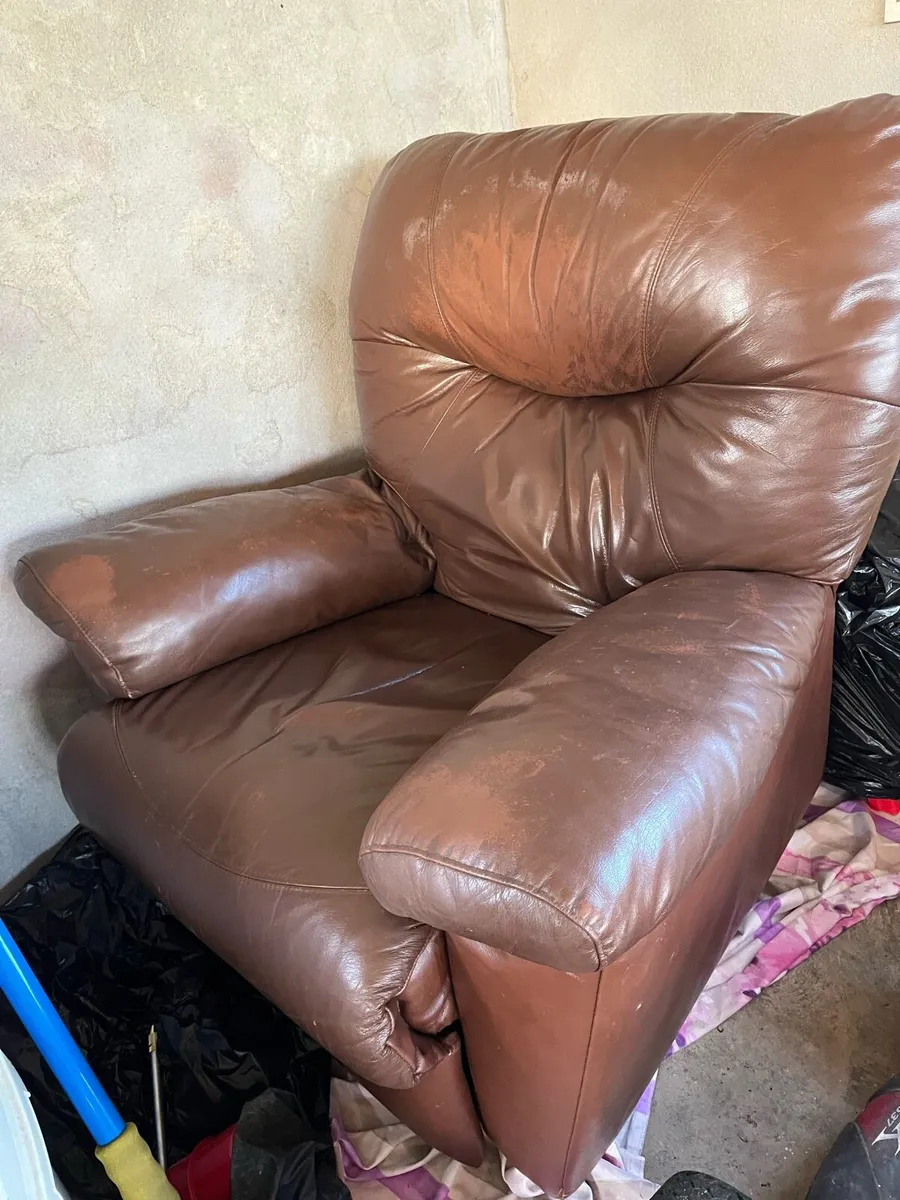 Used Leather Recliner Armchair - Image 2