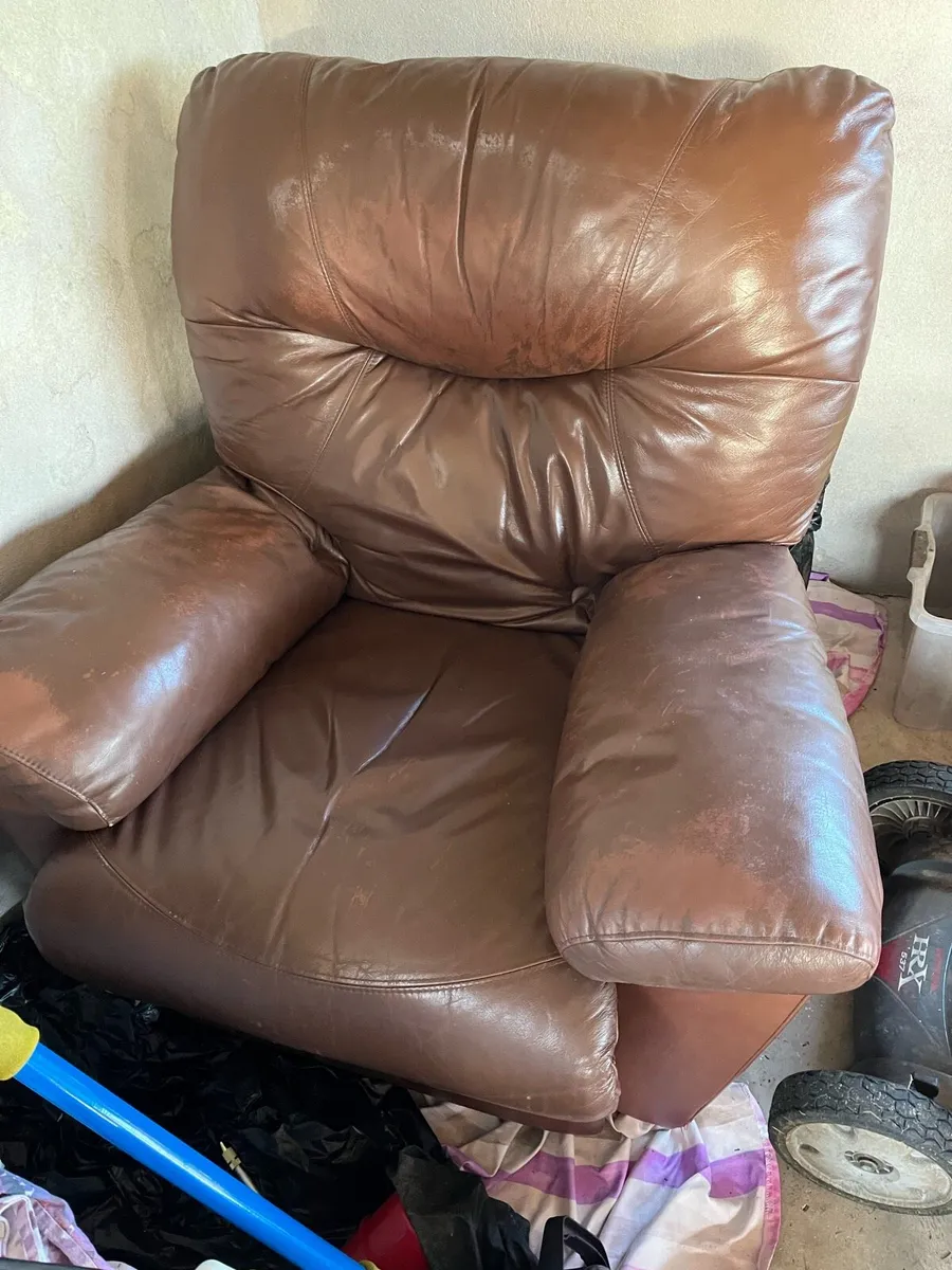 Used Leather Recliner Armchair - Image 3