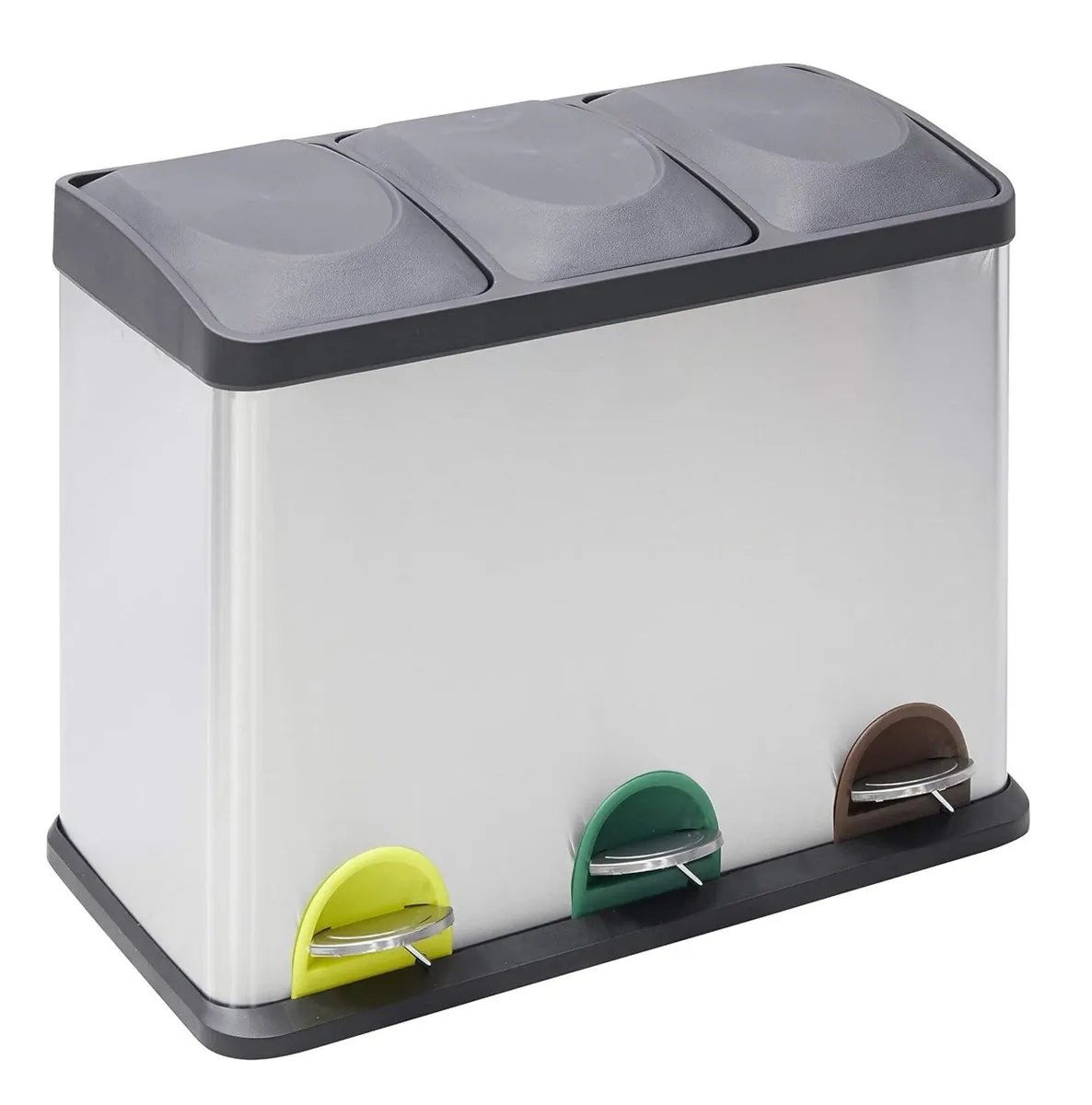 45L Kitchen Recycling Bin 3 Compartments - Image 1