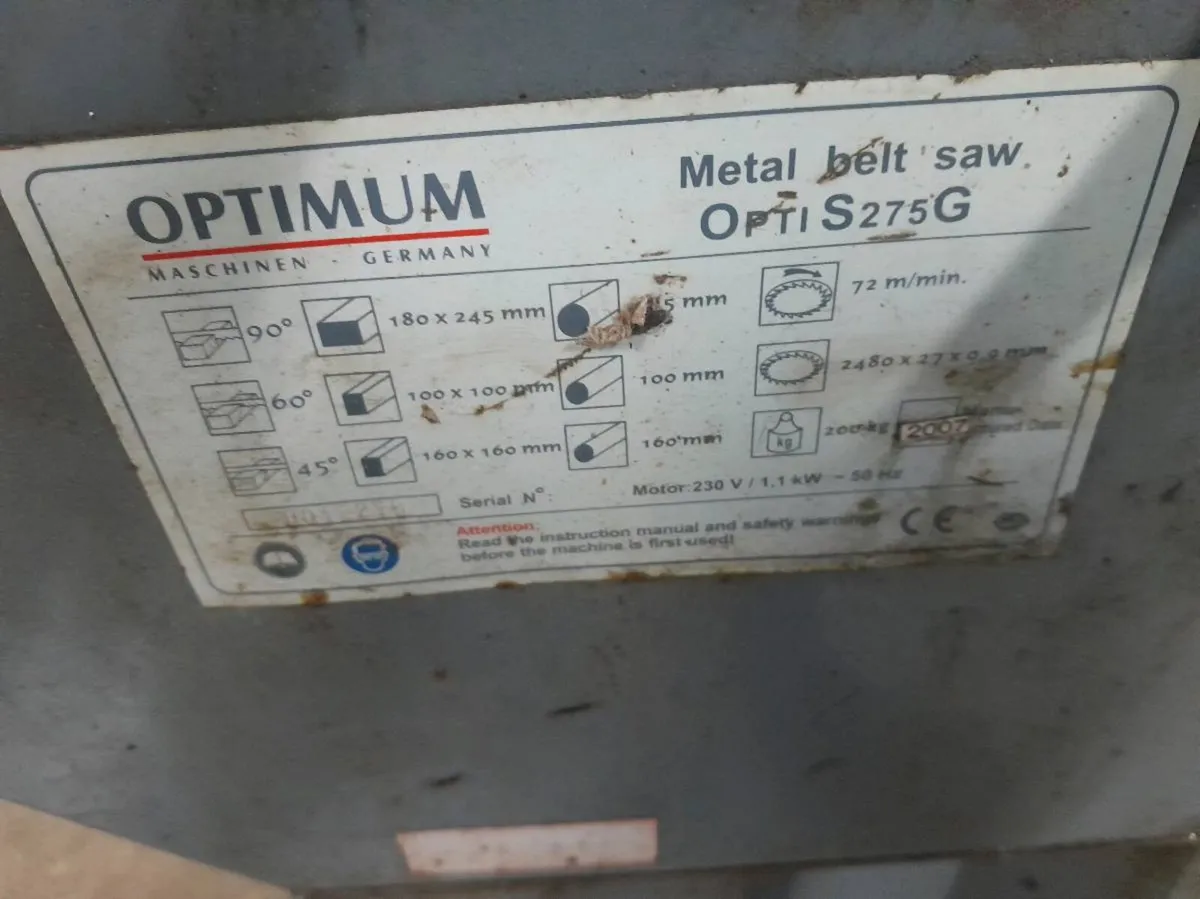 Optimum metal bandsaw - Image 3