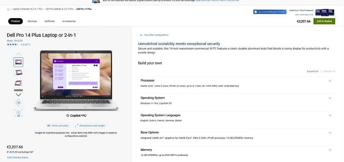 Dell Pro 14 Plus laptop, NEW - Image 4