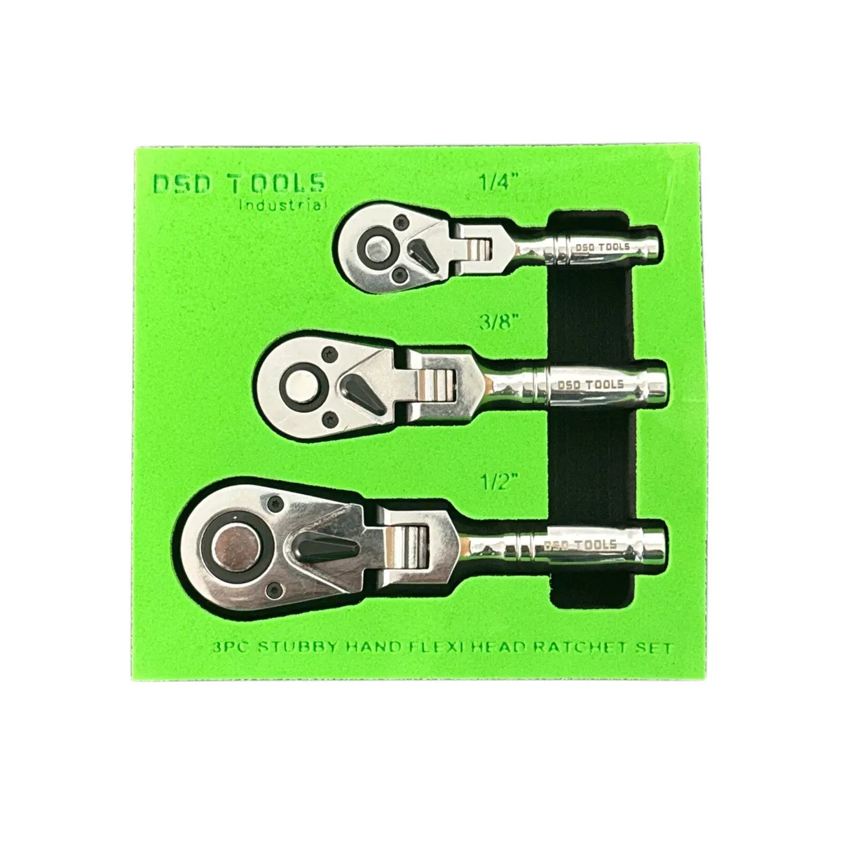 🔥 DSD TOOLS 3PC STUBBY FLEXI-HEAD RATCHET SET 🔥 - Image 1