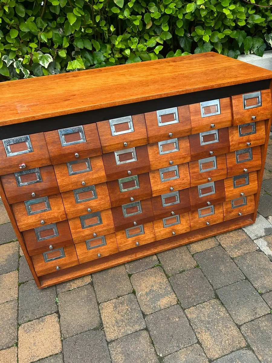 Mid century teak multi drawer cabinet antique - Image 3