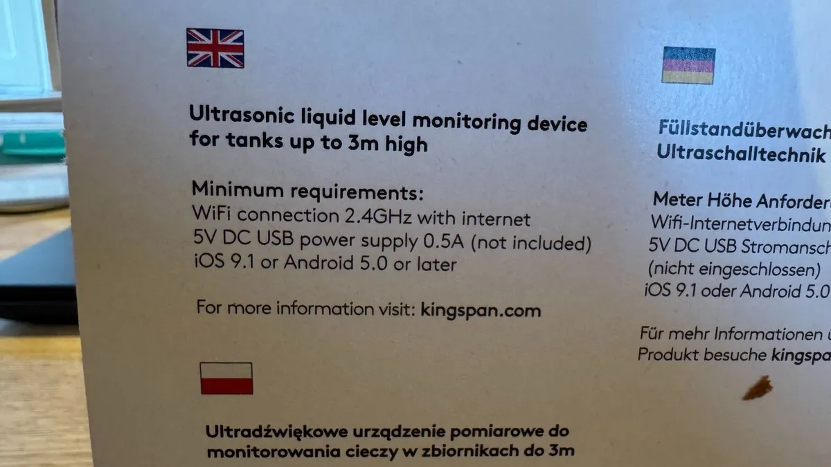 Kingspan Sensit Smart WiFi tank level monitor - Image 2