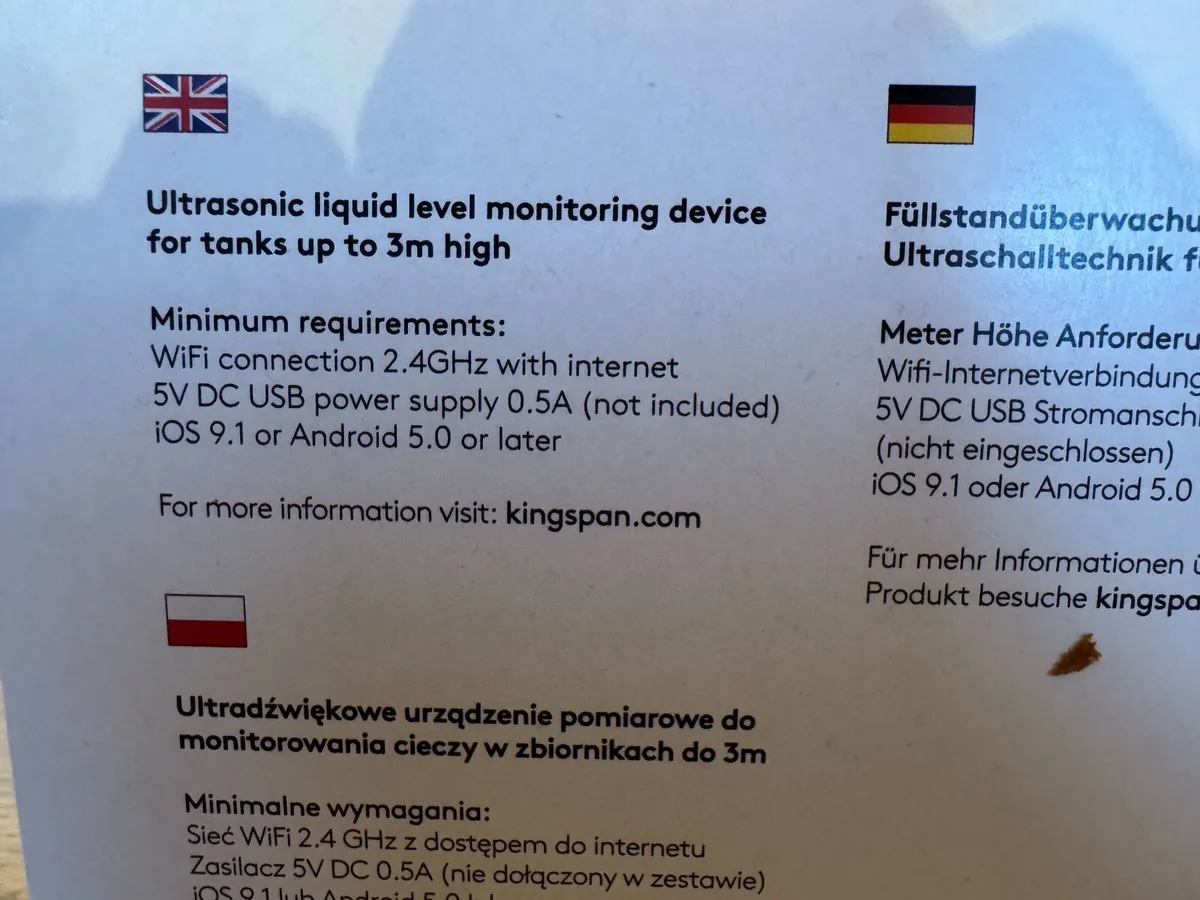 Kingspan Sensit Smart WiFi tank level monitor - Image 3
