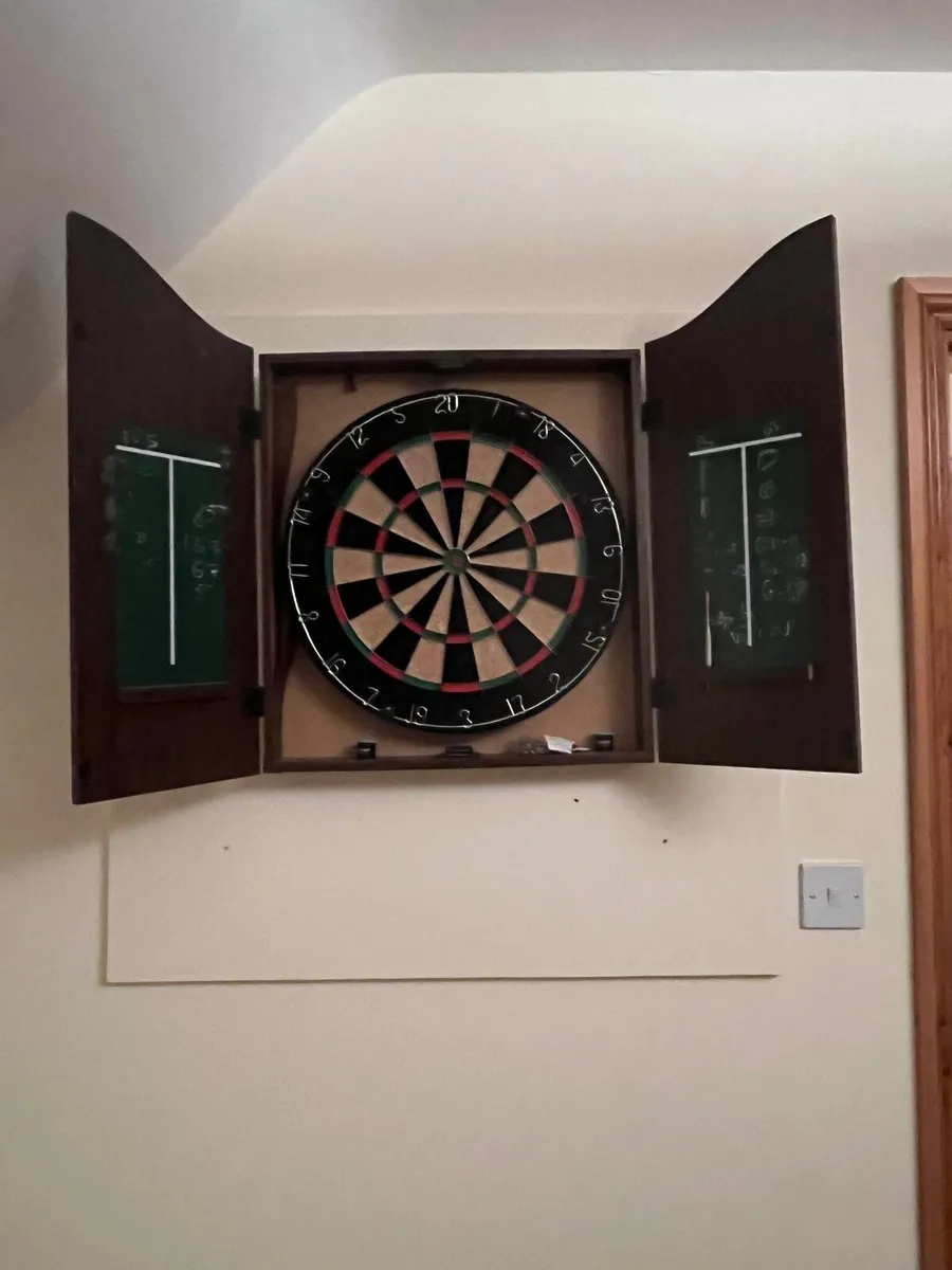 Dartboard & Wooden Cab - Image 1