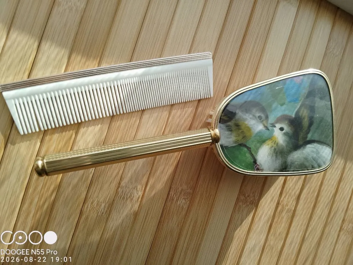 Authentic Vintage Hairbrush and Comb Set - Image 3