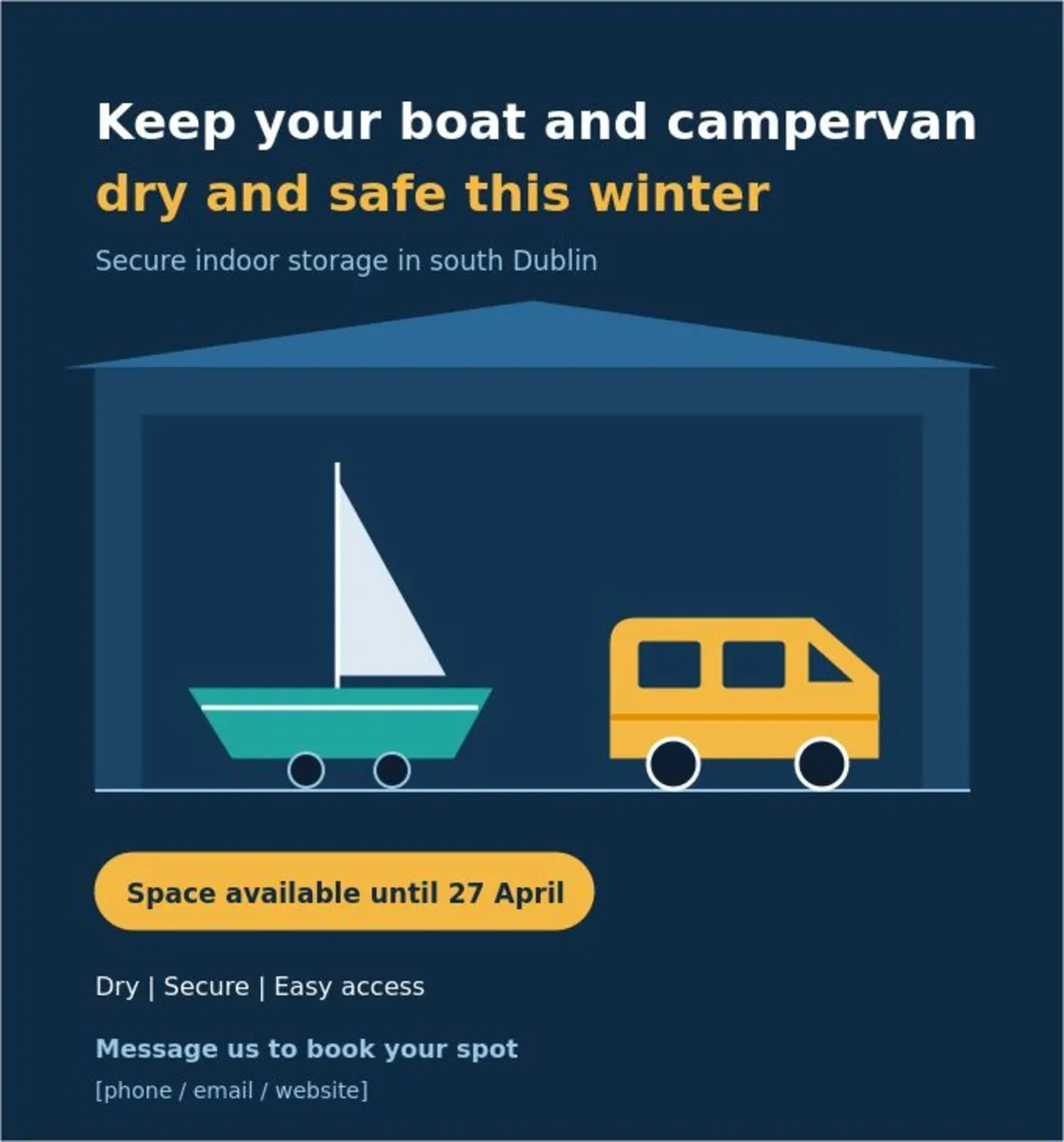 Indoor winter storage for boats and campervans - Image 1