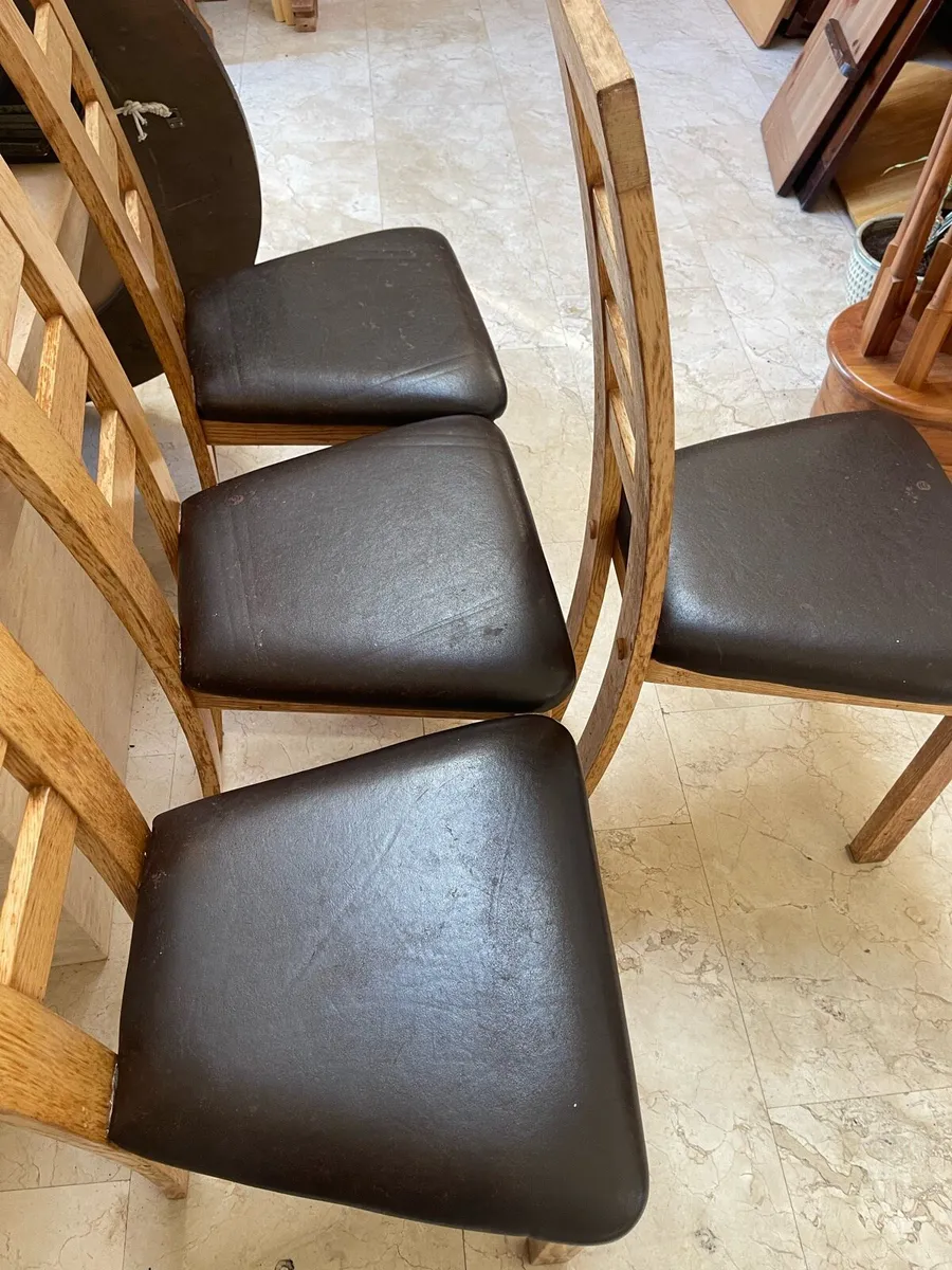 8 x Extremely Solid Oak Kitchen Dining Chairs - Image 4