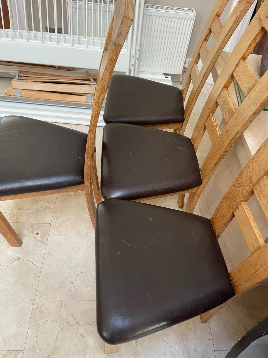 8 x Extremely Solid Oak Kitchen Dining Chairs - Image 2