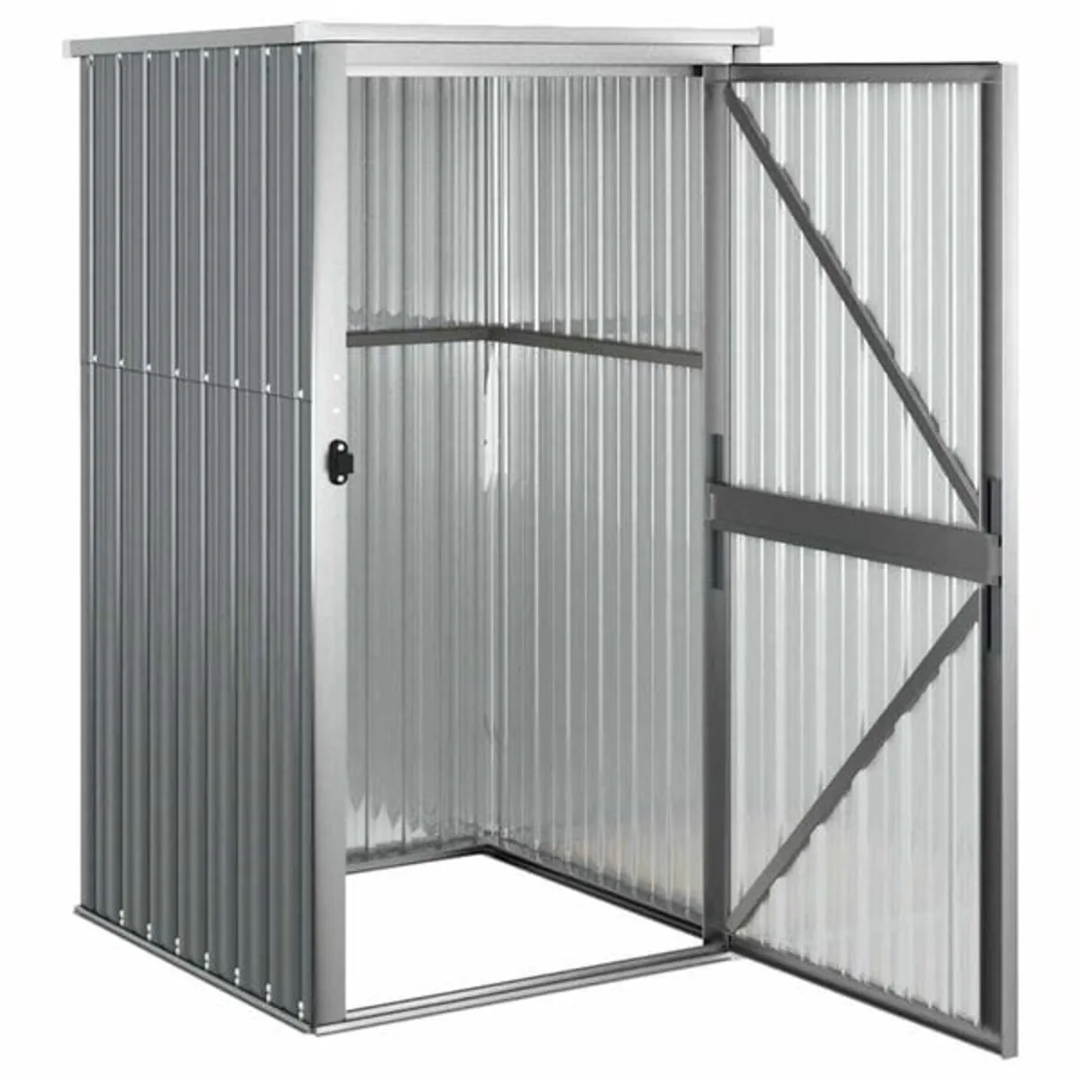 Garden Tool Shed Grey 88x89x161 cm Galvanised Stee - Image 2