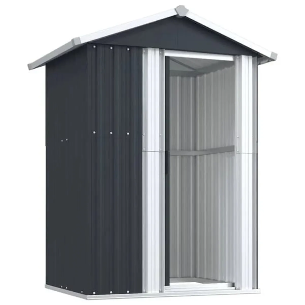 Garden Shed Anthracite 126x97,5x177 cm Galvanised - Image 2