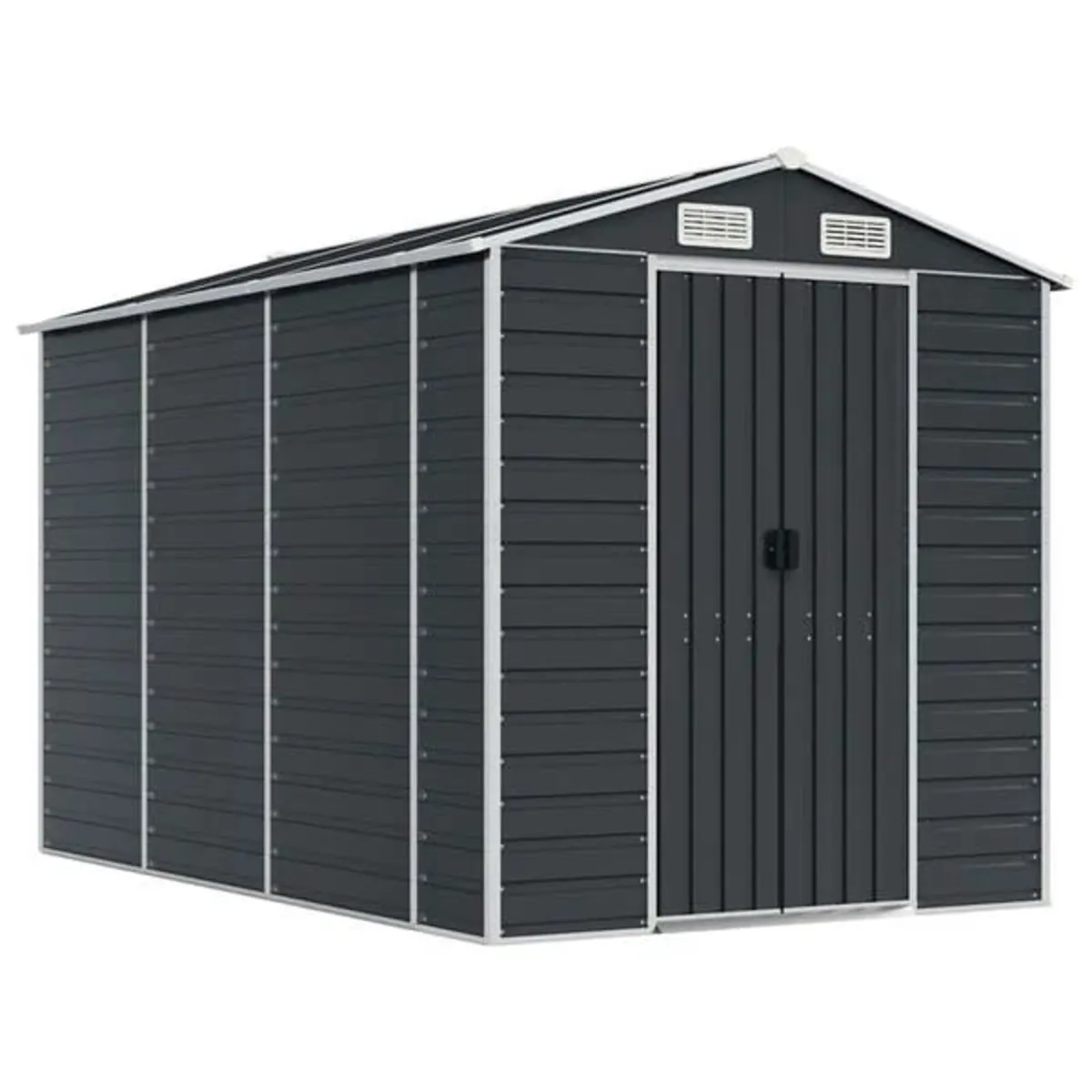 Garden Shed Anthracite 191x300x198 cm Galvanised S - Image 1